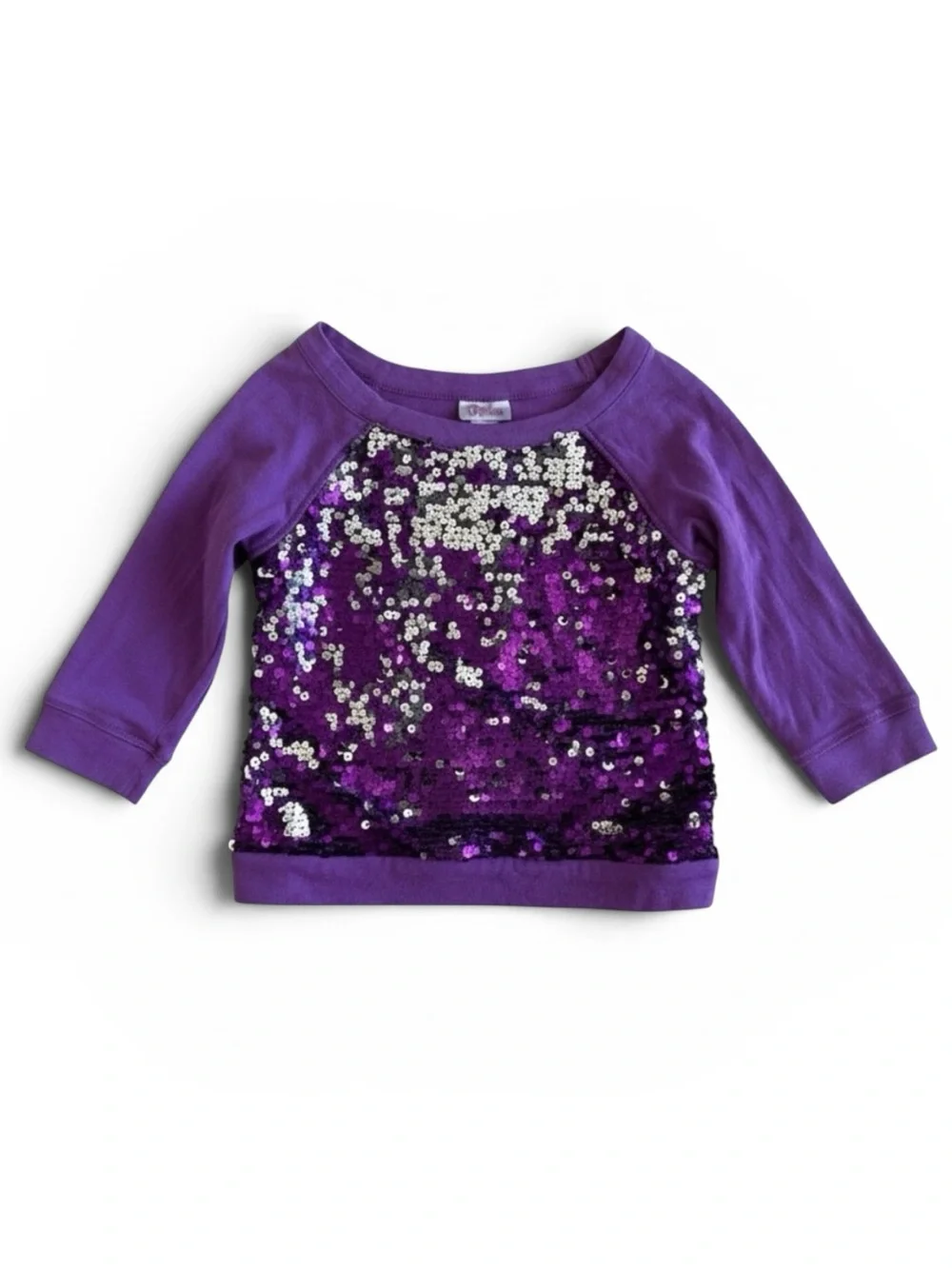 Justice Sequin Sweatshirt Long Sleeve Girls Top School Party Purple Size 7